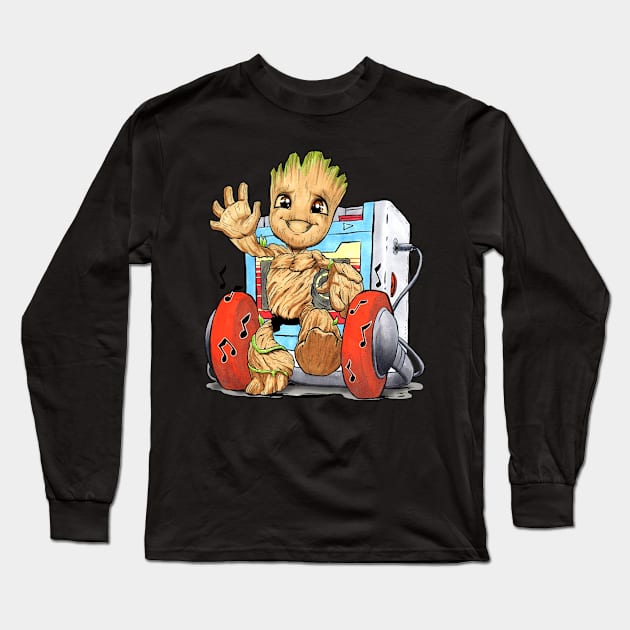 Little Groot Long Sleeve T-Shirt by SketchbooksTees